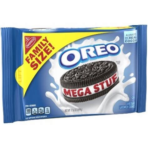 Oreo Mega Stuf Chocolate Sandwich Cookies Family Size, 17.6 .